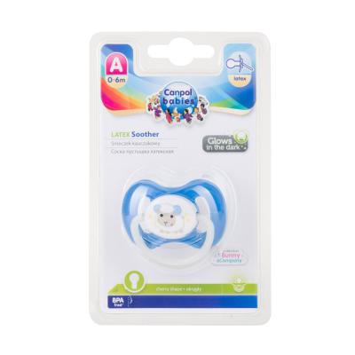 Canpol babies Bunny &amp; Company Latex Soother Blue 0-6m Биберон за деца 1 бр