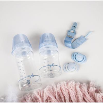 LOVI Baby Shower Glass Bottle Blue 0m+ Бебешко шише за деца 150 ml