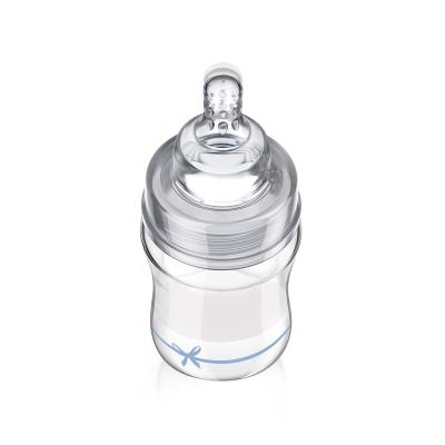 LOVI Baby Shower Glass Bottle Blue 0m+ Бебешко шише за деца 150 ml