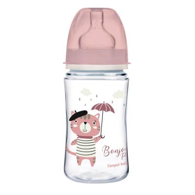 Canpol babies Bonjour Paris Easy Start Anti-Colic Bottle Pink 3m+ Бебешко шише за деца 240 ml