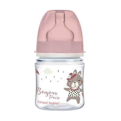 Canpol babies Bonjour Paris Easy Start Anti-Colic Bottle Pink 0m+ Бебешко шише за деца 120 ml