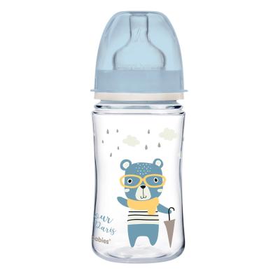 Canpol babies Bonjour Paris Easy Start Anti-Colic Bottle Blue 3m+ Бебешко шише за деца 240 ml