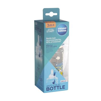 Canpol babies Bonjour Paris Easy Start Anti-Colic Bottle Blue 3m+ Бебешко шише за деца 240 ml