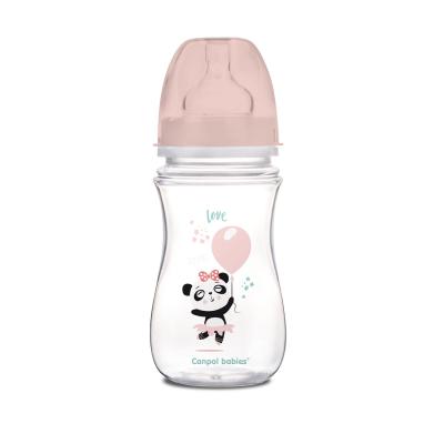 Canpol babies Exotic Animals Easy Start Anti-Colic Bottle Pink 3m+ Бебешко шише за деца 240 ml