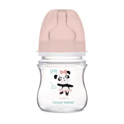 Canpol babies Exotic Animals Easy Start Anti-Colic Bottle Pink 0m+ Бебешко шише за деца 120 ml