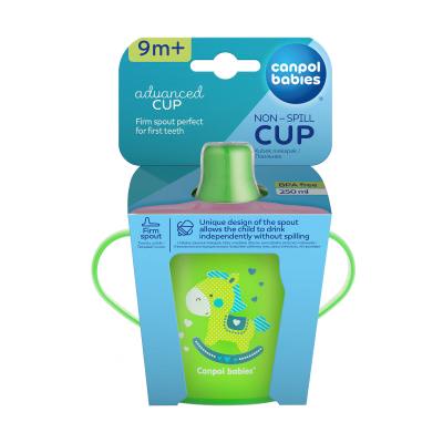 Canpol babies Toys Non-Spill Cup Green 9m+ Чаша за деца 250 ml