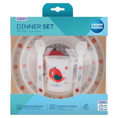 Canpol babies Cute Animals Dinner Set Bird Съдове за деца Комплект