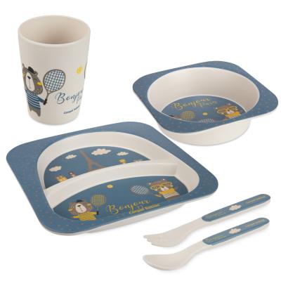 Canpol babies Bonjour Paris Tableware Set Blue Съдове за деца Комплект