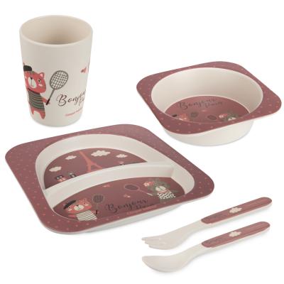 Canpol babies Bonjour Paris Tableware Set Red Съдове за деца Комплект