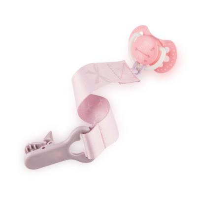 LOVI Baby Shower Soother Clip With Ribbon Girl Клипс за биберон за деца 1 бр