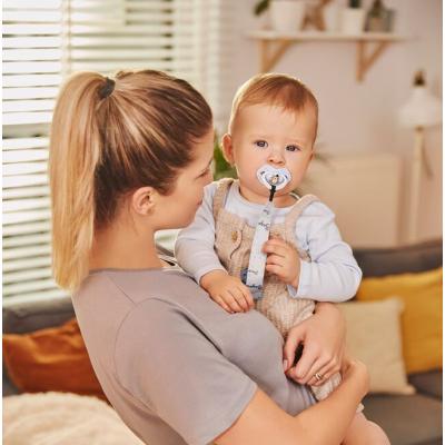 Canpol babies Bonjour Paris Soother Clip With Ribbon Blue Клипс за биберон за деца 1 бр