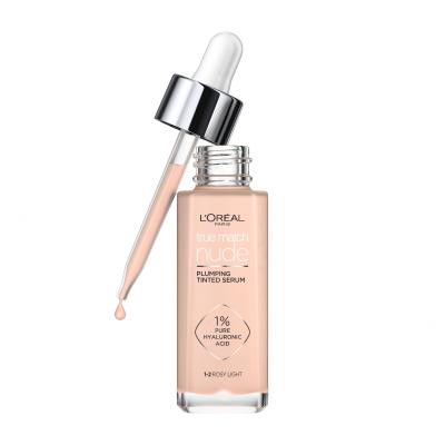 L&#039;Oréal Paris True Match Nude Plumping Tinted Serum Фон дьо тен за жени 30 ml Нюанс 1-2 Rosy Light