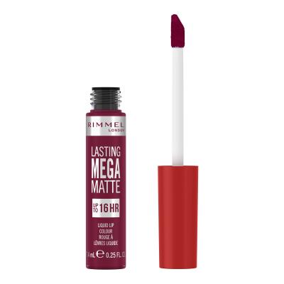 Rimmel London Lasting Mega Matte Liquid Lip Colour Червило за жени 7,4 ml Нюанс Rock Me Purple