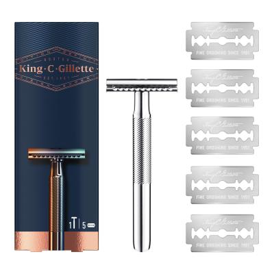 Gillette King C. Double Edge Safety Razor Самобръсначка за мъже Комплект