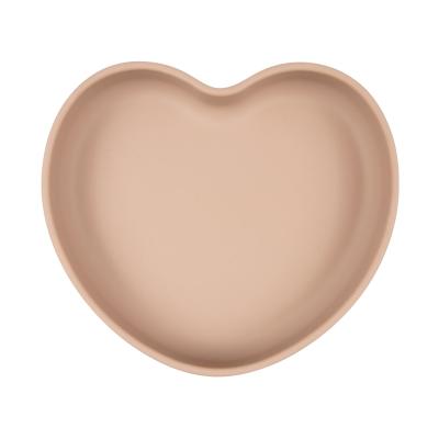 Canpol babies Silicone Suction Plate Heart Beige Съдове за деца 300 ml