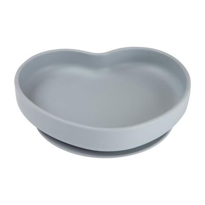 Canpol babies Silicone Suction Plate Heart Grey Съдове за деца 300 ml