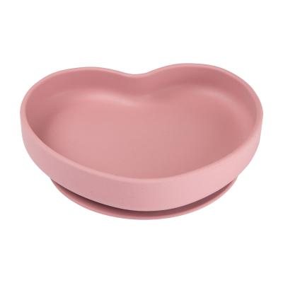 Canpol babies Silicone Suction Plate Heart Pink Съдове за деца 300 ml