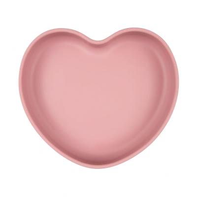 Canpol babies Silicone Suction Plate Heart Pink Съдове за деца 300 ml