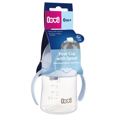 LOVI First Cup With Spout Blue 6m+ Чаша за деца 150 ml