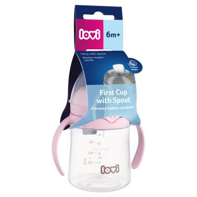 LOVI First Cup With Spout Pink 6m+ Чаша за деца 150 ml