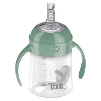 LOVI First Cup With Weighted Straw Green 6m+ Чаша за деца 150 ml