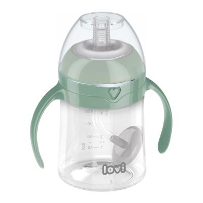 LOVI First Cup With Weighted Straw Green 6m+ Чаша за деца 150 ml