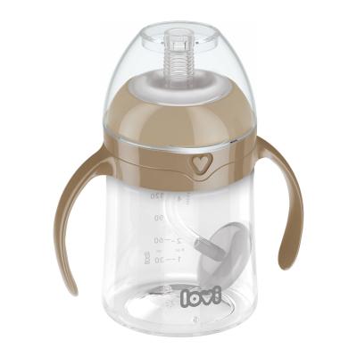 LOVI First Cup With Weighted Straw Brown 6m+ Чаша за деца 150 ml