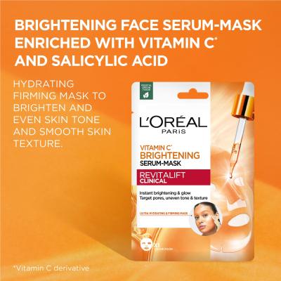 L&#039;Oréal Paris Revitalift Clinical Vitamin C Brightening Serum-Mask Маска за лице 26 g