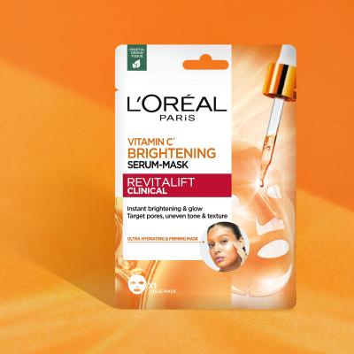 L&#039;Oréal Paris Revitalift Clinical Vitamin C Brightening Serum-Mask Маска за лице 26 g