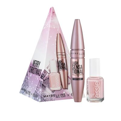 Maybelline Merry Christmas! Gift Set Подаръчен комплект спирала Maybelline Lash Sensational Mascara 9,5 ml + лак за нокти Essie Nail Polish 13,5 ml 13 Mademoiselle