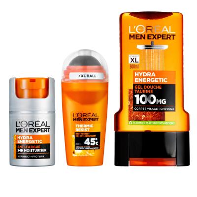 L&#039;Oréal Paris Men Expert Hydra Energetic Подаръчен комплект хидратиращ крем Men Expert Hydra Energetic Daily Moisturizer 50 ml + душ гел Men Expert Hydra Energetic 300 ml + антиперспирант Men Expert Thermic Resist Antiperspirant 50 ml