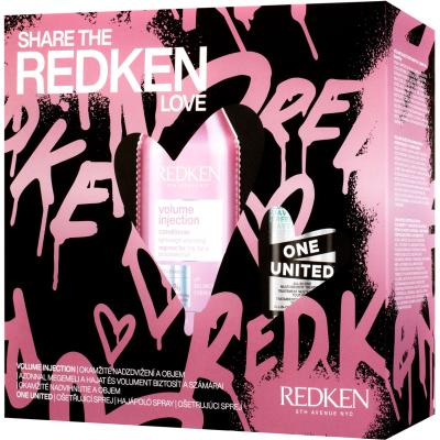 Redken Share The Redken Volume Love Подаръчен комплект шампоан Volume Injection Shampoo 300 ml + балсам Volume Injection Conditioner 300 ml + комплексна грижа за коса One United All-In-One Multi-Benefit Treatment 150 ml