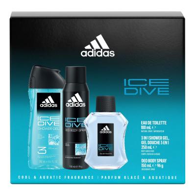 Adidas Ice Dive Подаръчен комплект EDT 100 ml + дезодорант 150 ml + душ гел 250 ml