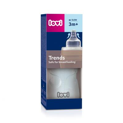 LOVI Trends Bottle 3m+ Green Бебешко шише за деца 250 ml