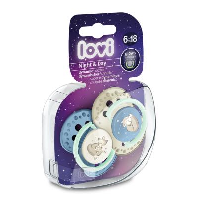 LOVI Night &amp; Day Dynamic Soother Boy 6-18m Биберон за деца 2 бр