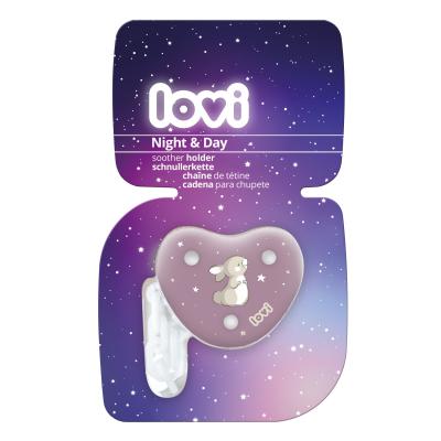 LOVI Night &amp; Day Soother Holder Girl Клипс за биберон за деца 1 бр