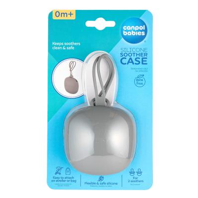 Canpol babies Silicone Soother Case Grey Калъф за биберон за деца 1 бр