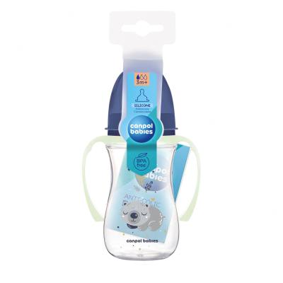 Canpol babies Sleepy Koala Easy Start Anti-Colic Bottle Blue 3m+ Бебешко шише за деца 240 ml