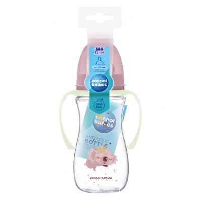 Canpol babies Sleepy Koala Easy Start Anti-Colic Bottle Pink 12m+ Бебешко шише за деца 300 ml