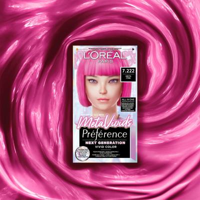 L&#039;Oréal Paris Préférence Meta Vivids Боя за коса за жени 75 ml Нюанс 7.222 Meta Pink