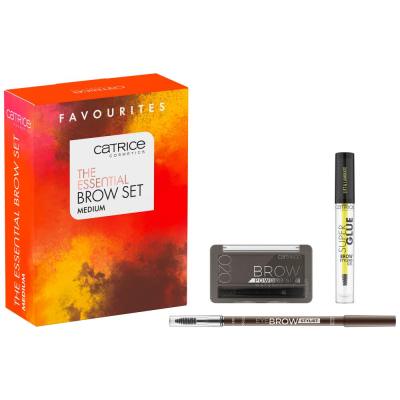 Catrice The Essential Brow Set Подаръчен комплект молив за вежди Eye Brow Stylist 1,6 g 030 Brow-N-Eyed Peas + пудра за вежди Brow Powder Waterproof 4 g 020 Ash Brown + гел за вежди Super Glue Brow Styling Gel 4 ml 010 Ultra Hold