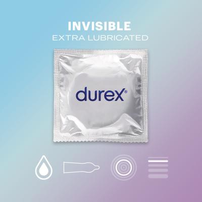 Durex Invisible Extra Lubricated Презерватив за мъже Комплект