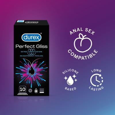 Durex Perfect Gliss Презерватив за мъже Комплект