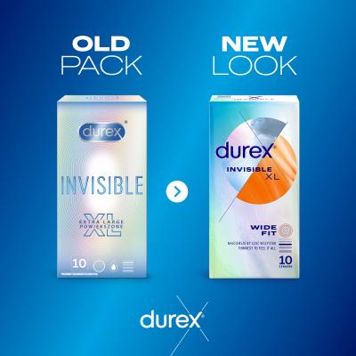 Durex Invisible XL Презерватив за мъже Комплект