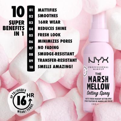 NYX Professional Makeup Marshmellow Setting Spray Фиксатор за грим за жени 60 ml