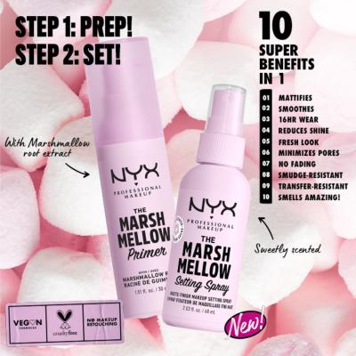 NYX Professional Makeup Marshmellow Setting Spray Фиксатор за грим за жени 60 ml