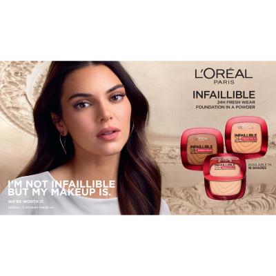 L&#039;Oréal Paris Infaillible 24H Fresh Wear Foundation In A Powder Фон дьо тен за жени 9 g Нюанс 250 Radiant Sand