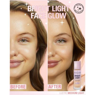 Makeup Revolution London Bright Light Face Glow Фон дьо тен за жени 23 ml Нюанс Lustre Medium Light