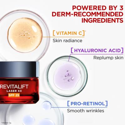 L&#039;Oréal Paris Revitalift Laser Pure Retinol Night Serum Подаръчен комплект нощен серум за лице Revitalift Laser Pure Retinol Night Serum 50 ml + дневен крем за лице Revitalift Laser X3 SPF25 50 ml