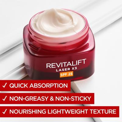 L&#039;Oréal Paris Revitalift Laser Pure Retinol Night Serum Подаръчен комплект нощен серум за лице Revitalift Laser Pure Retinol Night Serum 50 ml + дневен крем за лице Revitalift Laser X3 SPF25 50 ml